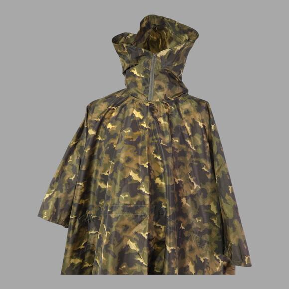 Soviet Plash Palatka Rain Poncho Woodland Camo Tent Coat Nylon Made in Russia - Picture 5 of 12